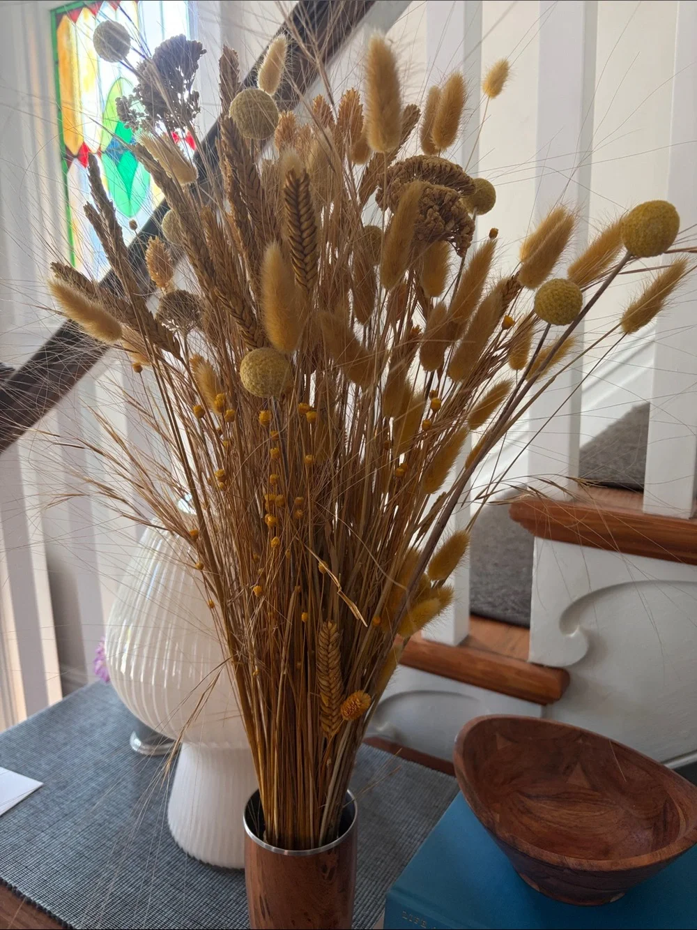Dried grasses and Flower bouquet- Yellow
